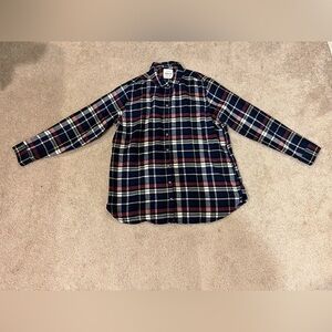 JACHS Girlfriend New York Plaid Long Sleeve Button Down Flannel Shirt